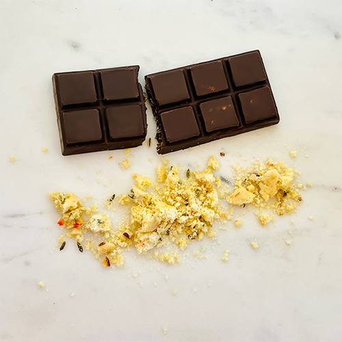 Dark Chocolate filled with Biscotti Crumbs